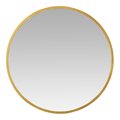 Rickis Rugs Bali Modern Round Wall Mirror, Gold - 24 in. RI2522610